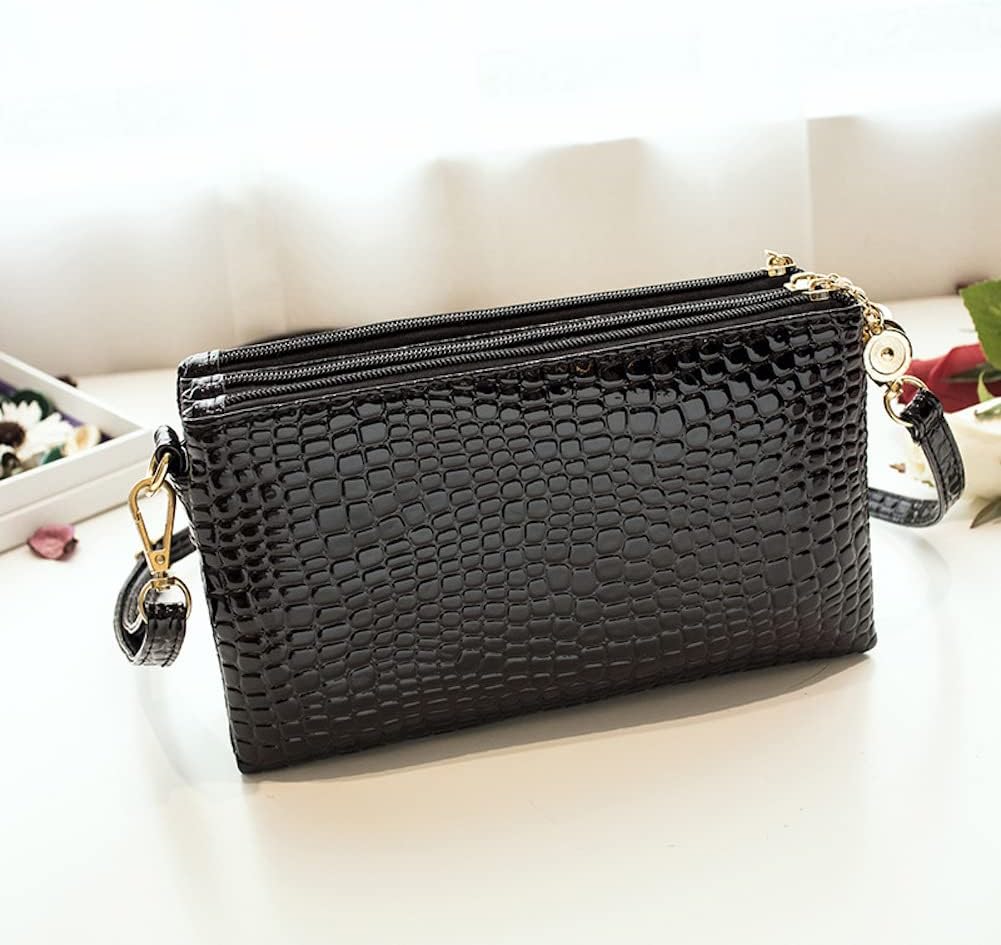 Small Crossbody Purse for Women, Triple Zip Multi Compartment Bag Black image 4
