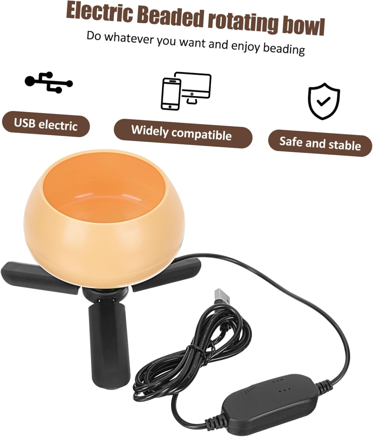 STOBOK Adjustable Beading Machine Bowl Bead Bowl Spinner Automatic Beading Machine DIY Craft Tool Smooth Interior
