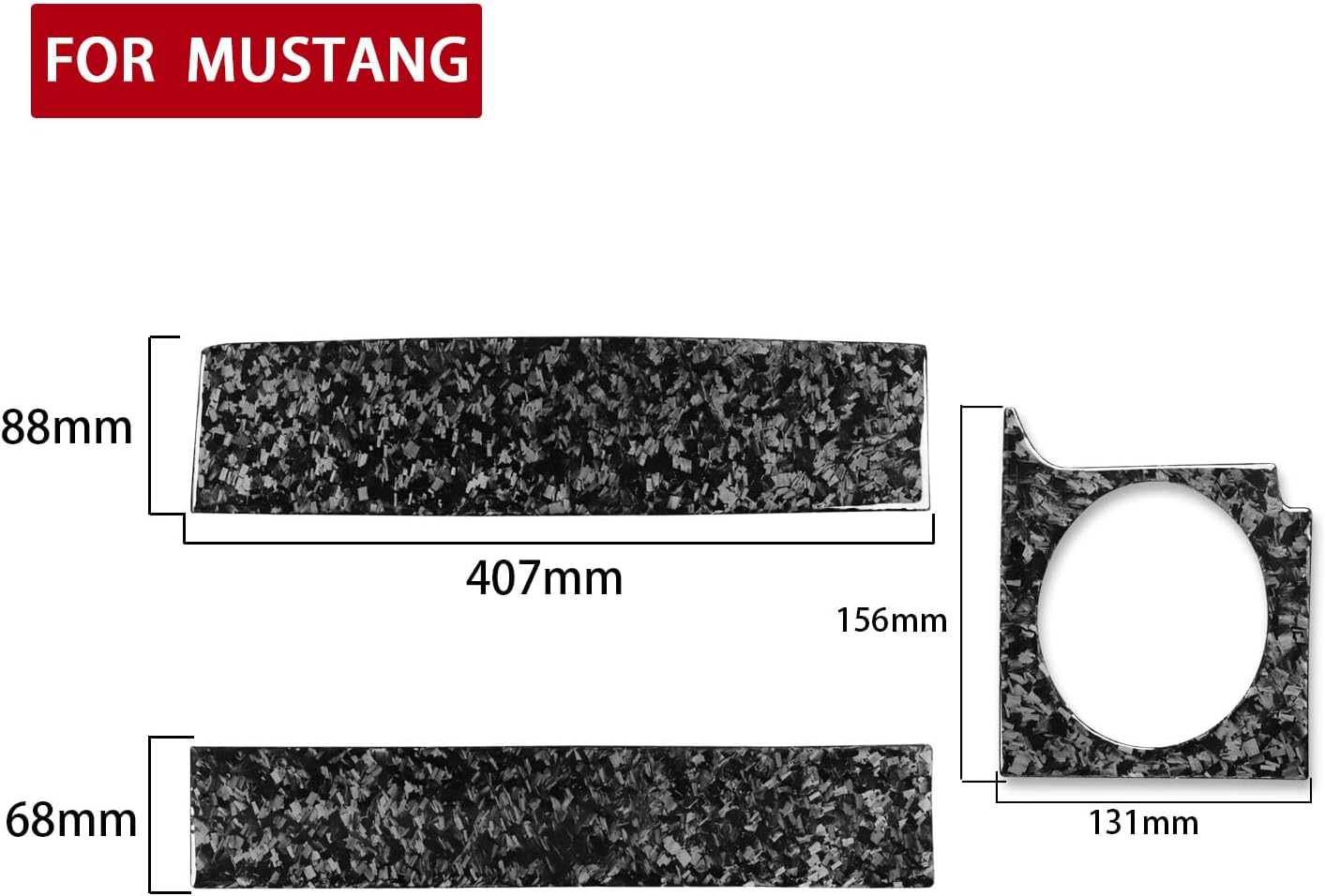 Forged Carbon Fiber Car Dashboard Upper 3/Piece Decorative Sticker for Ford Mustang 05-09 Carbon Fiber Interior Accessories