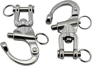 2Pcs Marine Swivel Snap Shackle， 316 Stainless Steel Quick Release Diving Clips Swivel Snap Hook for Sailboat Spinnaker Halyard Yacht