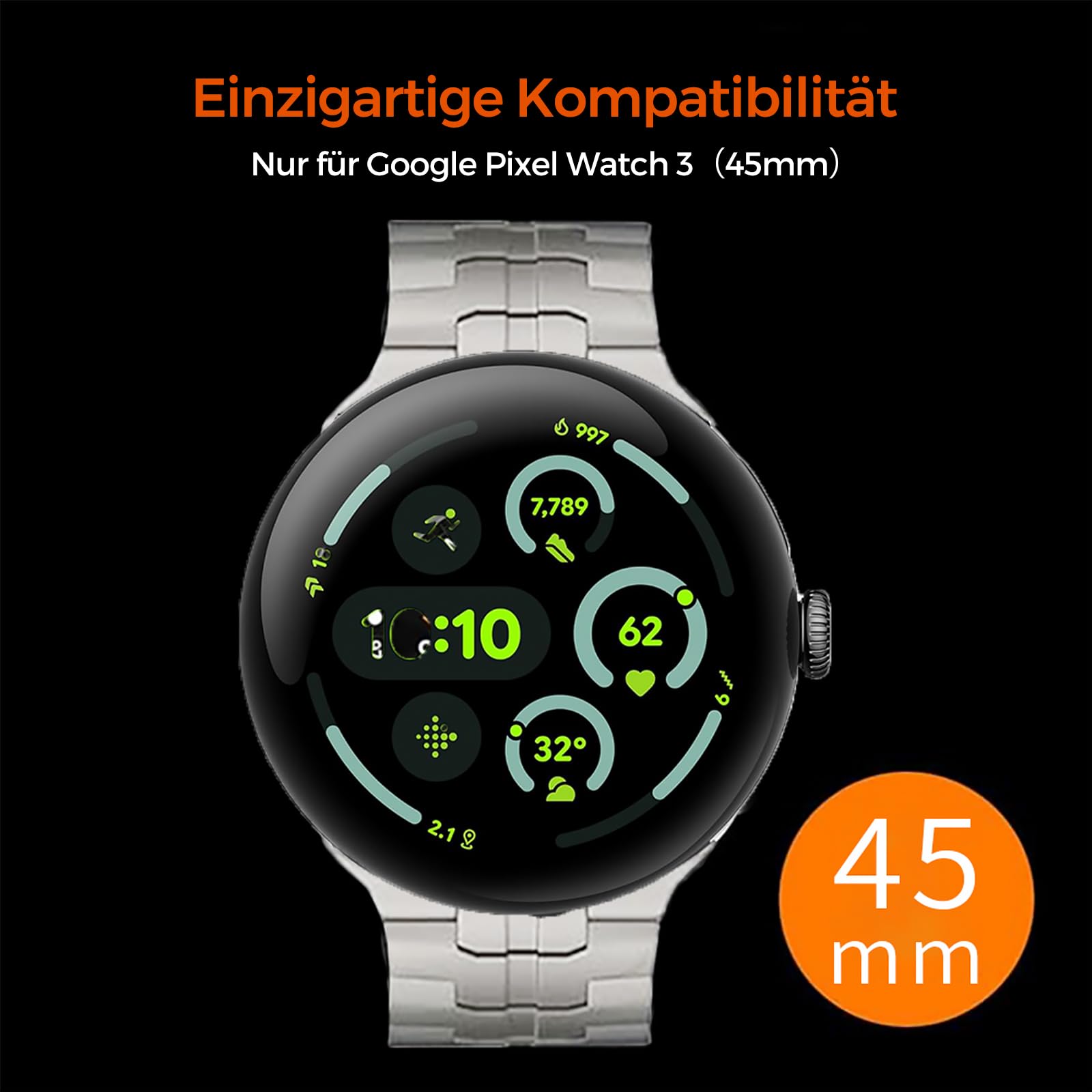 Bracelet en titane compatible avec les bracelets Pixel Watch 3 45 mm, bracelet de rechange en titane pour Pixel 3/2/1 41 mm, accessoire de bracelet pour homme et femme, pixel watch 3/2/1 41mm