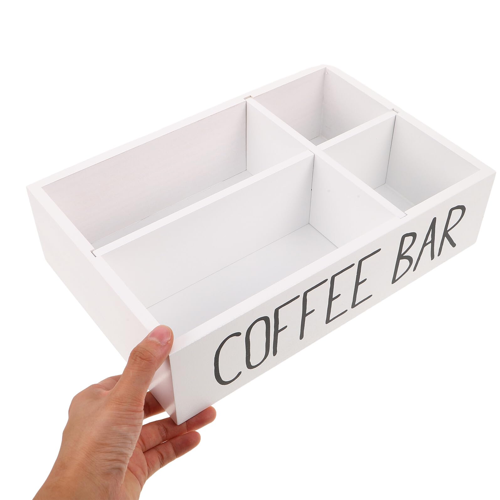 jojofuny Boîte de Rangement pour Sachets de Thé et Café Compartimentée Bois avec Fermeture Hermétique