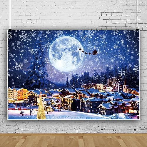 10X8FT Christmas Backdrop Winter Christmas Wooden Window Decoration Kids Photography Backdrop Farmhouse Snow Xmas Tree Family Party Banner Photo Back
