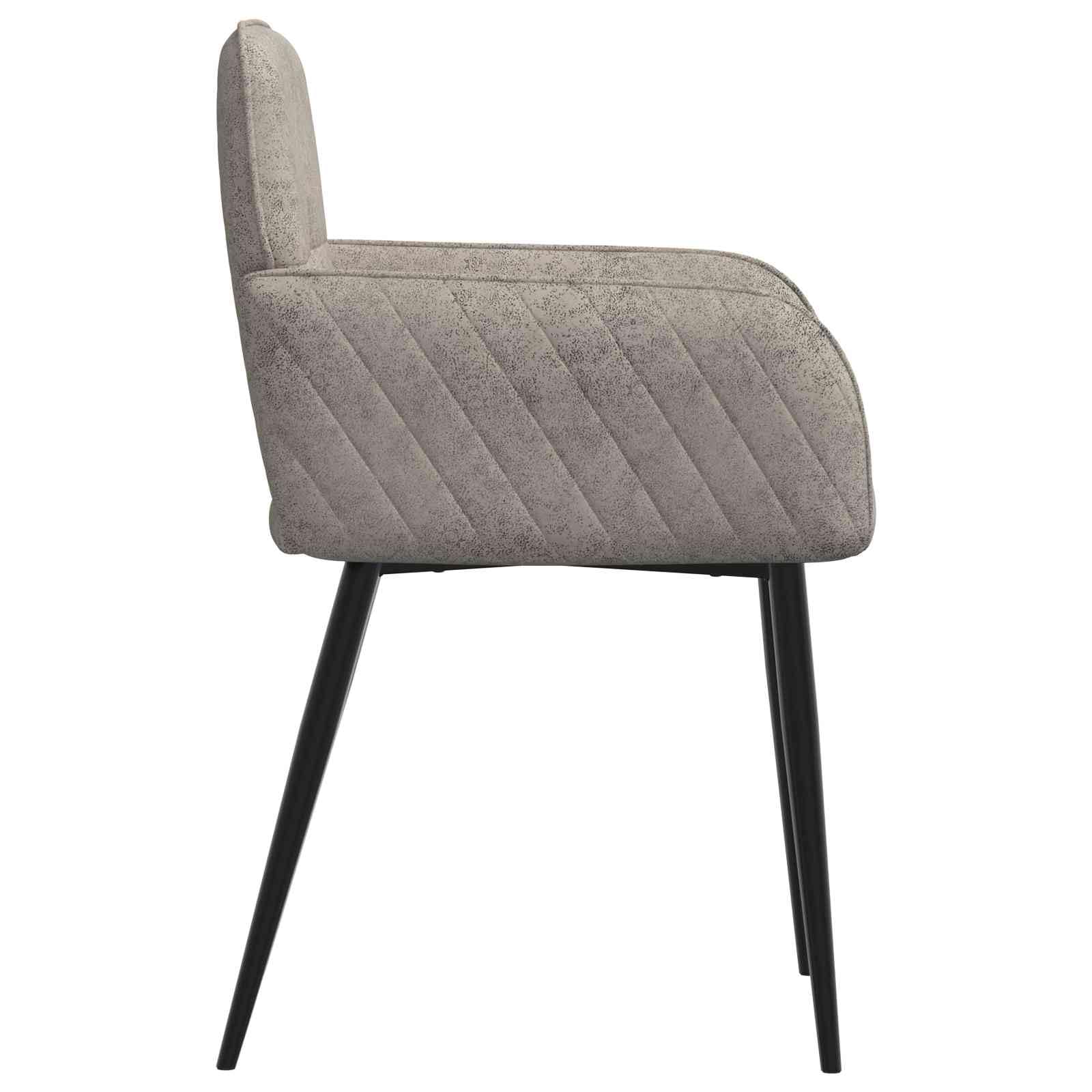 Juego de 4 sillas de comedor tapizadas con reposabrazos, color gris