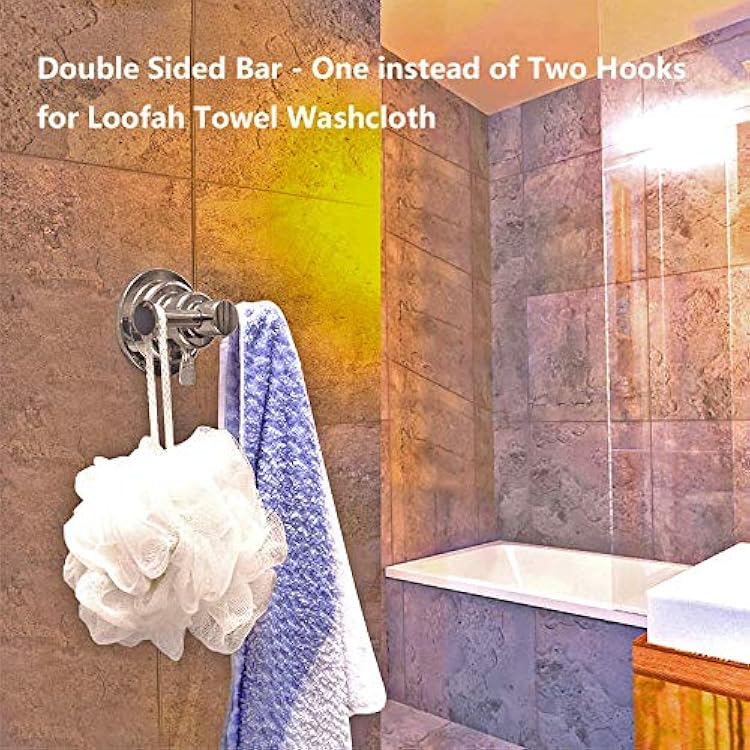 BOPai Stylish Suction Cup Hooks for Shower Loofah Towel Washcloth, Relocatable Holder