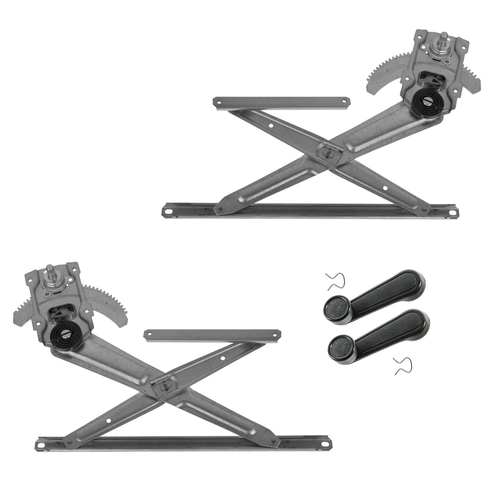 TRQ Front Manual Window Regulator Set Window Crank Handle Compatible with 1984-1989 Toyota 4Runner 1984-1988 Pickup TO1350116 TO1351116