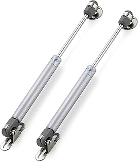 Ravinte Hardware 2 PCS Gas Struts for Cabinet 10 Inch Gas Strut Lift Supports Hinges for Lid Stay Kitchen Cabinet Silver Gas Shocks Lift Support 120N/26 LB Soft Open Doors Lift Gas Struts