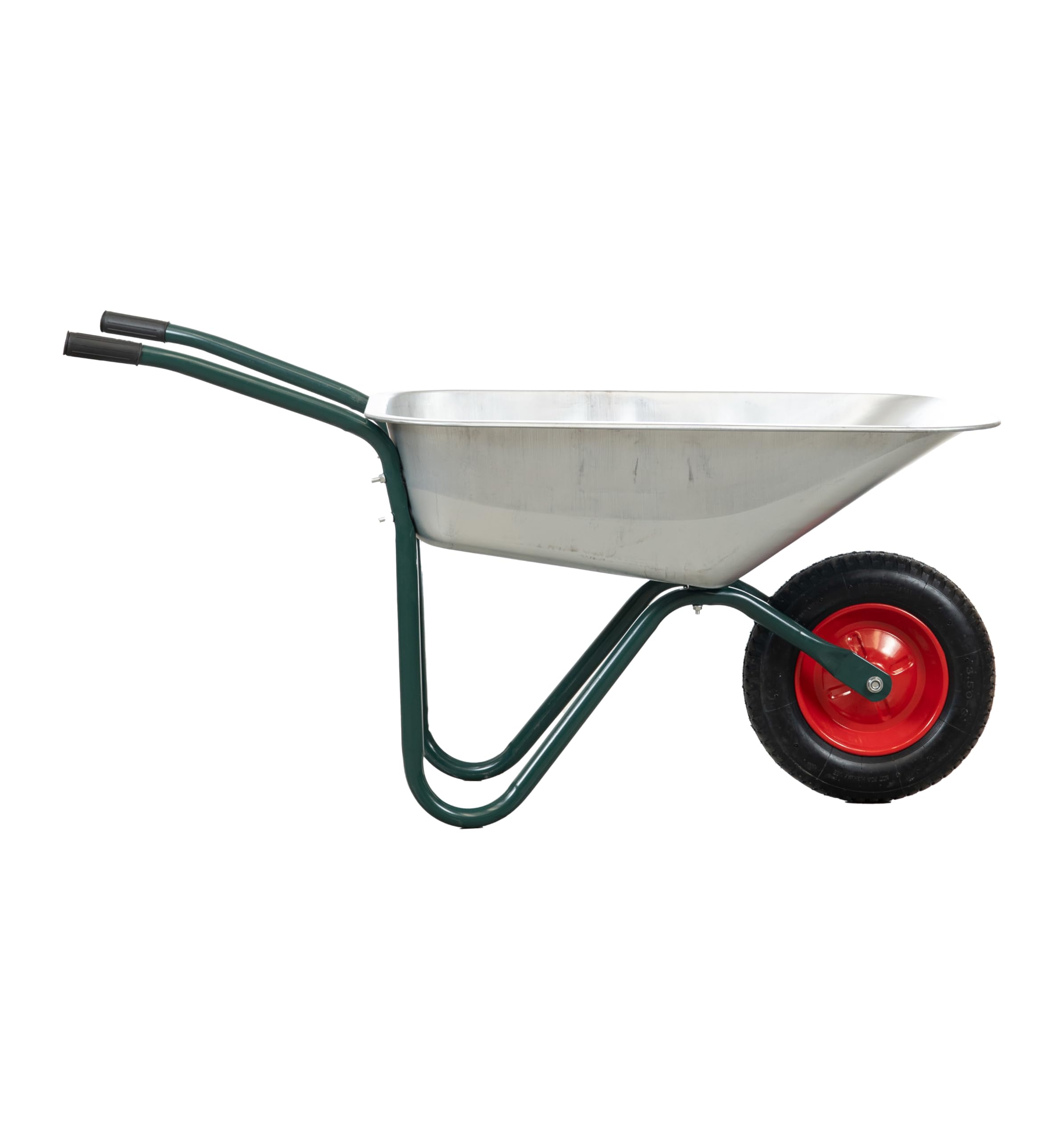 Carriola da giardino in acciaio zincato con vasca da 70 litri