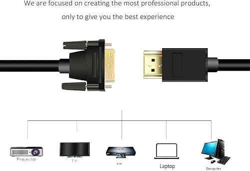 Miniatura 7 de Cable HDMI a DVI ANNNWZZD HDMI macho a DVI macho cable adaptador de 3 pies