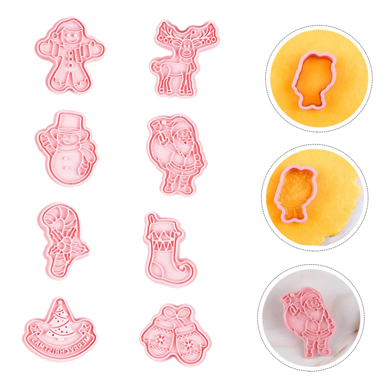 MAGICLULU 4 Sätze Keksform Gummiartig Kekse Fallen Ausstechformen Kessel-ausstecher Plätzchen Lebkuchen Keksschneider Ausstechformen Weihnachten Stern-ausstecher Rosa Pp 8 Stück * 4