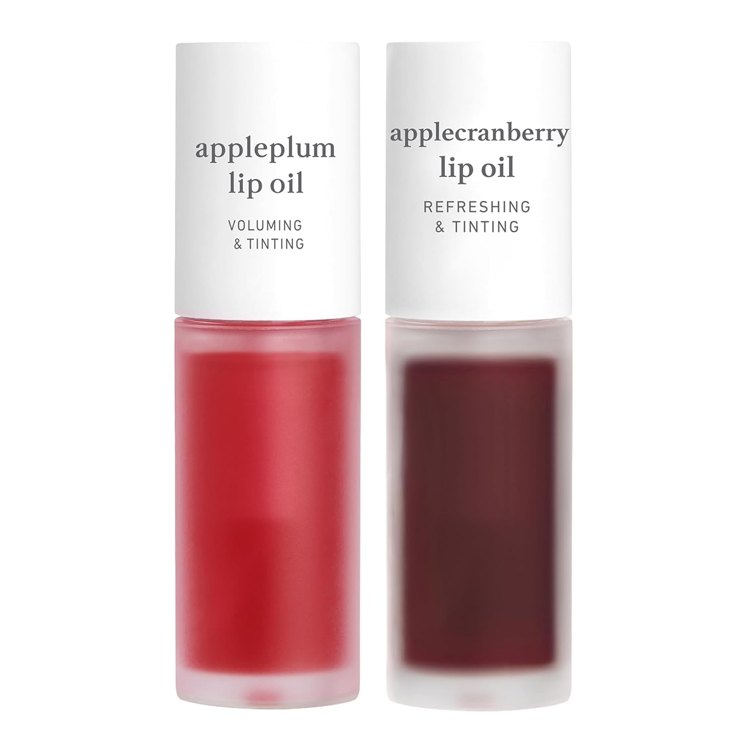 NOONI Korean Lip Oil Set - Appleplum & Applecranberry - Long-Lasting, Moisturizing, Plumping, Revitalizing for Dry Lips - Waterproof, No Peel Off, Stocking Stuffers Lip Plumper (2EA, 0.12 fl oz)