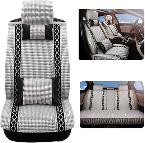 Amazon Co Jp Lixiong カーシート クッション夏用車内用シートカバー プロテクタークッション クールパッドマット 通気性 自動車用品オフィスチェア ポリエステル 10個セット 色 グレイ ぐれい 車 バイク