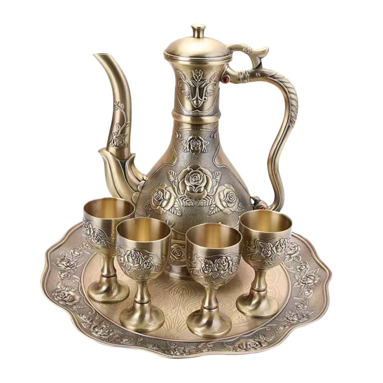 Service à café turc en bronze COLLBATH ensemble ciselé haut de gamme pour table élégante