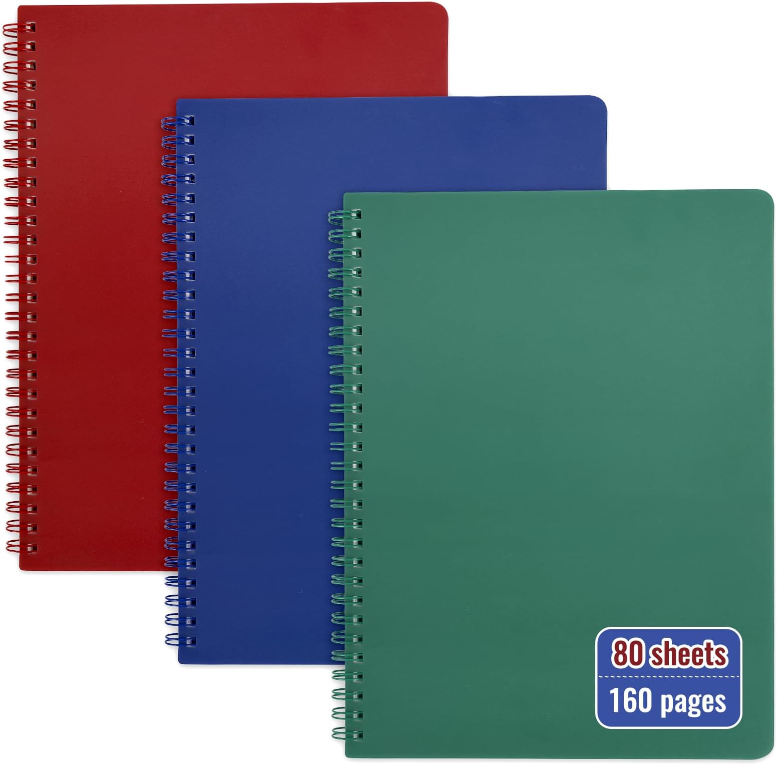 Spiral Notebook, 2Pack Large Spiral Journal Notebook, Wirebound Black Lined