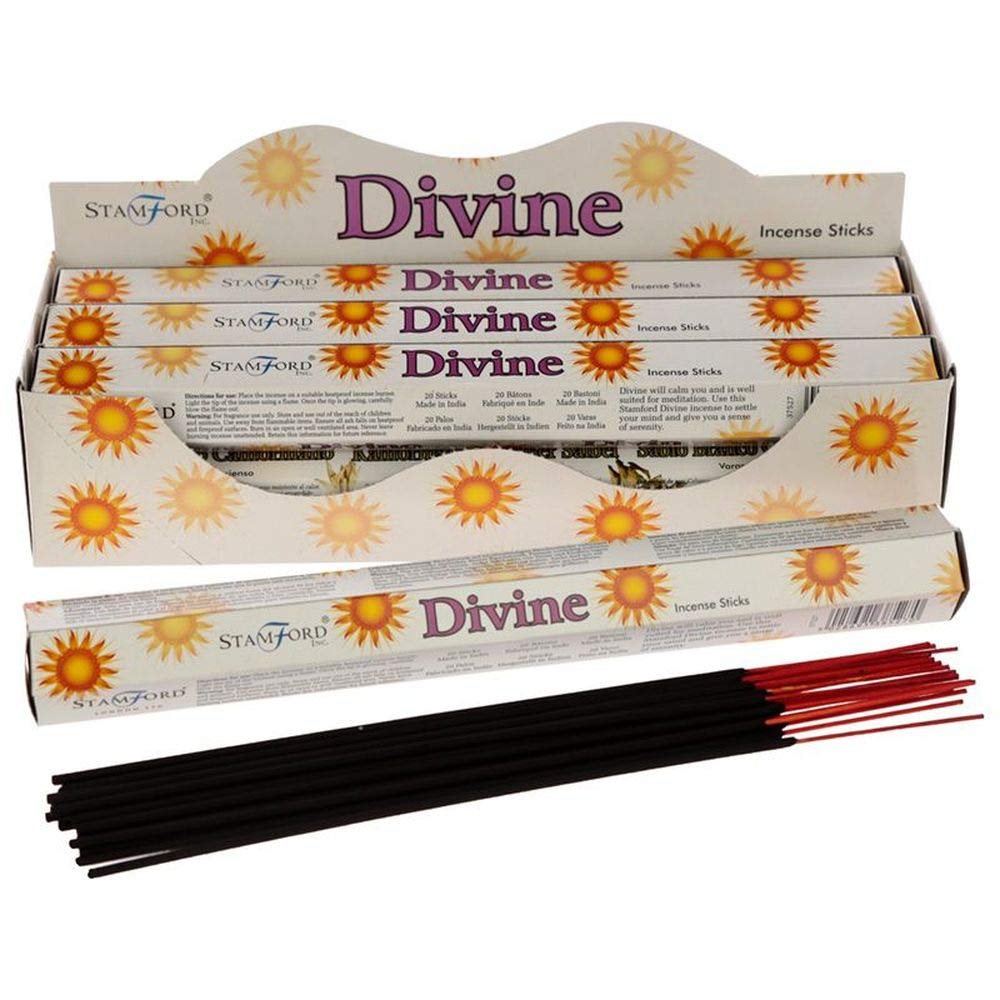 Puckator Stamford Premium Hex Incense Sticks - Divine Scented - Spiritual Insensé Sticks - Zen Meditation Gifts - Organic Incense Sticks - Insense - Insencesticks - Rituals Fragrance Sticks -20