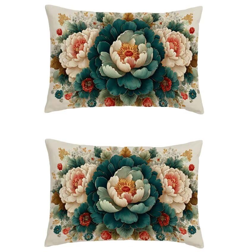 Housse de coussin 50x90cm fleur pour sublimer votre patio en automne