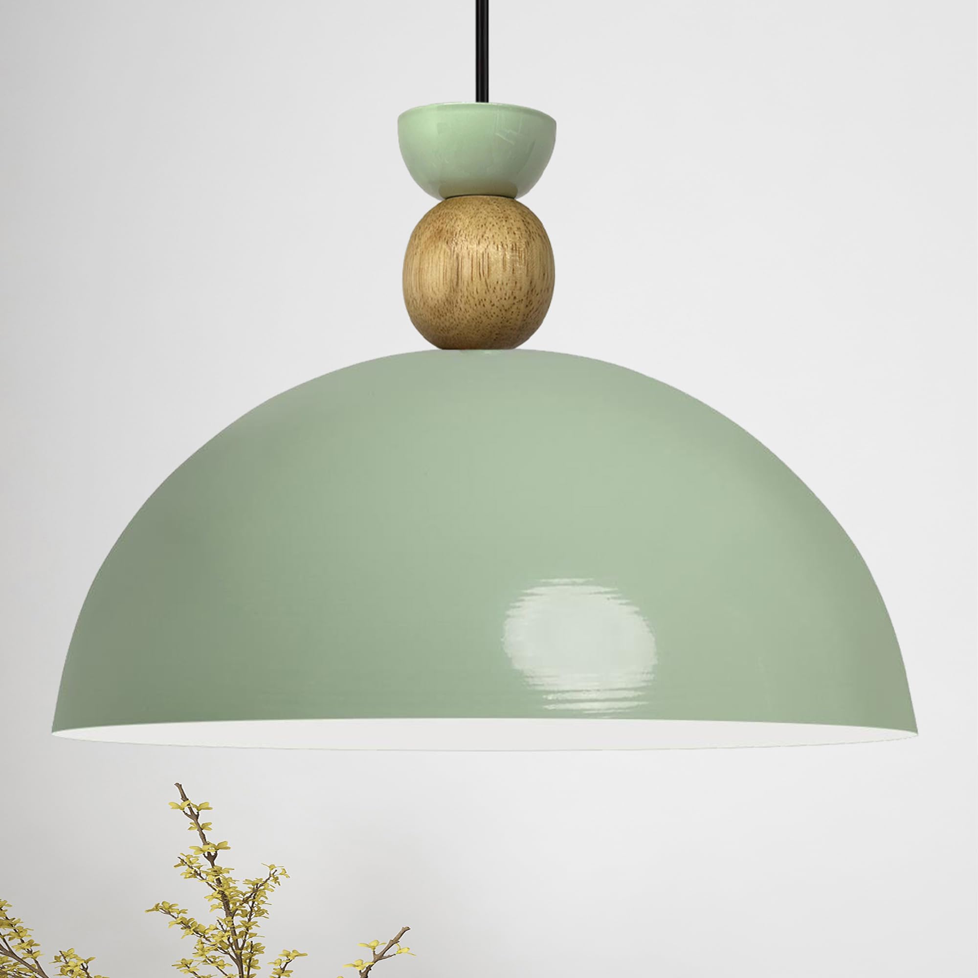 bamyum Yimpi Pendant Light Dining Table, Ø30 cm Mint Green Decorative Living Room Lamp, E27 Pendant Light Metal, Kitchen Lamp, Hanging Lamp, Bedroom, Dining Table, Living Room, Dining Room Lamps — image 1