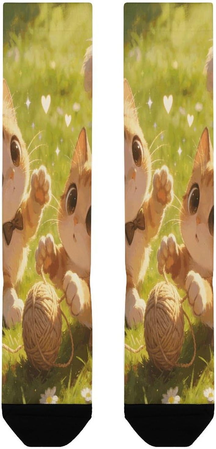 Cute Cats Stockings - Soft Breathable,Compression Socks Wicking Thermal,Knee High Sock for Hiking Sports