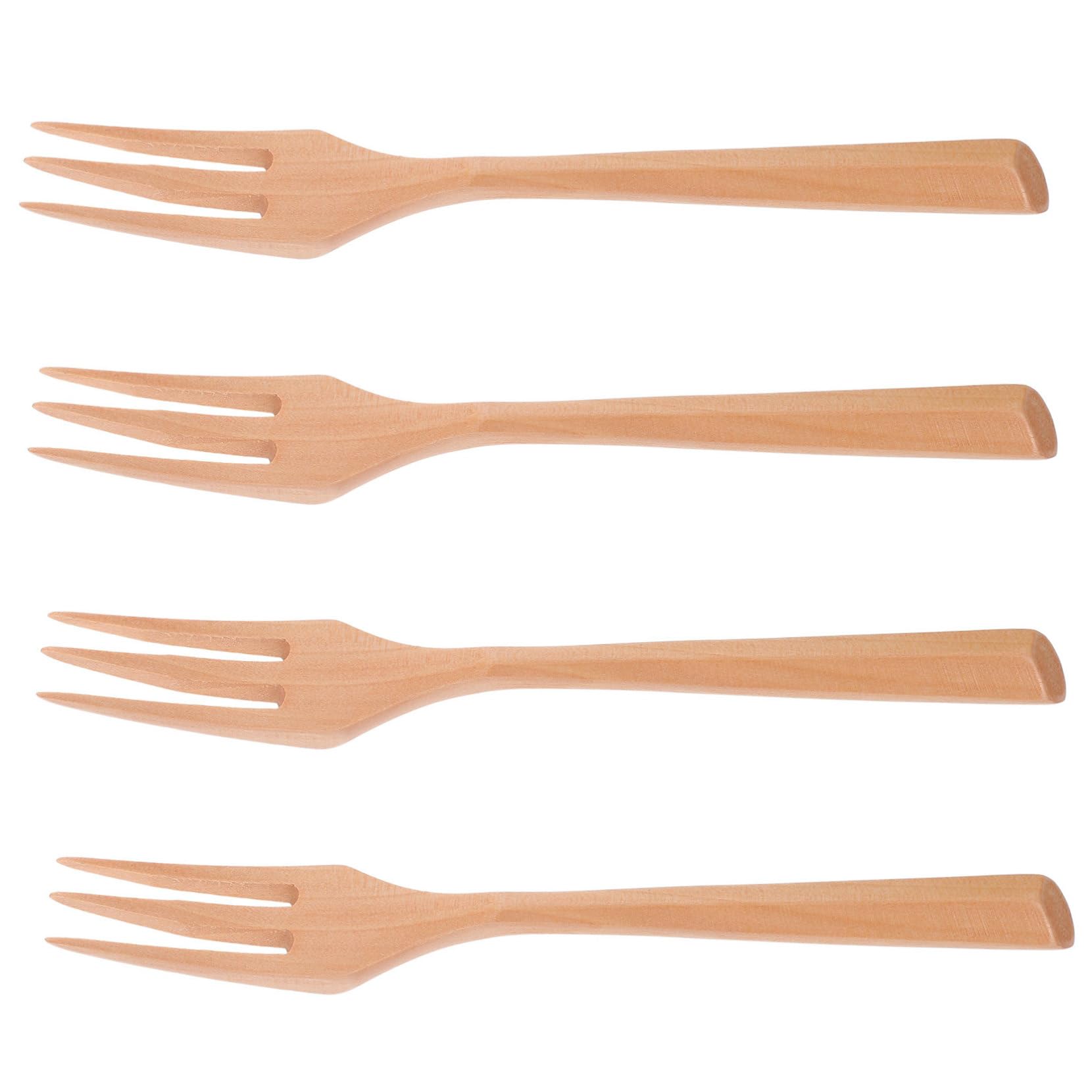 OSOLADY Set of 4 Salad Mixing Forks Wooden Cooking Forks Long Handles Salad Servers