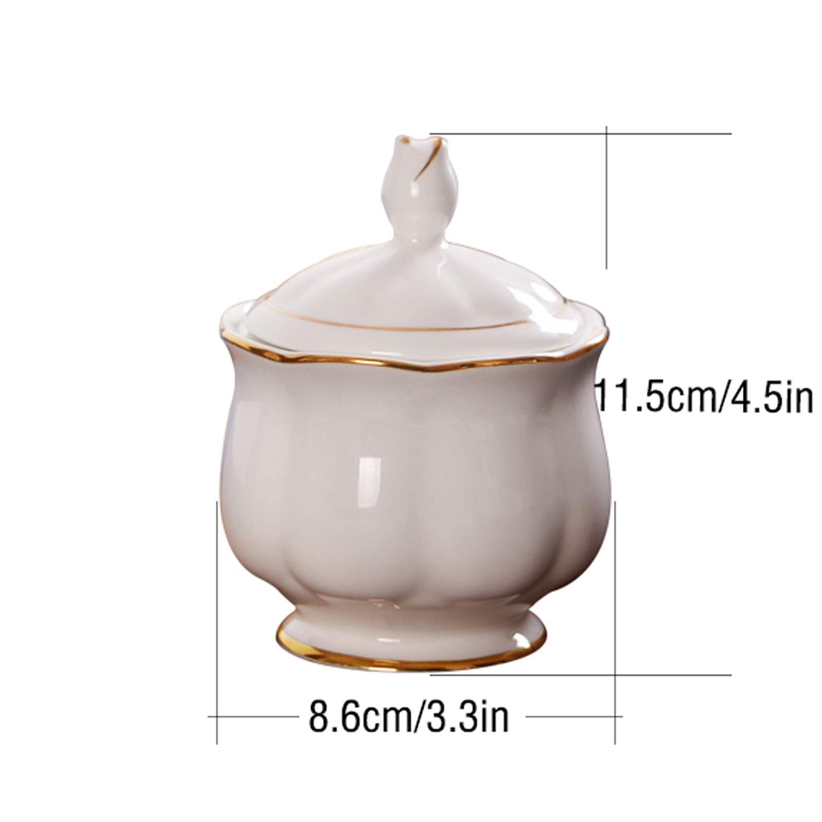 Pot de Sucre Sugar Bowl avec Couvercle Phnom Penh Simple Céramique Sugar Bol Retro Café Café Bol Blanc Granulés Sugar Bol Café Porte-café Bol à Sucre (Color : D)
