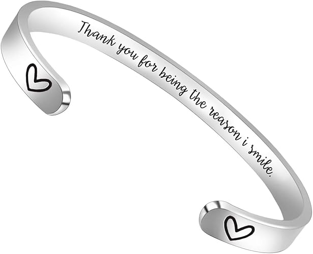 Btysun Bracelets for Women Mothers Day Bracelet Gifts from Daughter Inspirational Gifts for Women Graduation Gifts for Her Motivational Birthday Cuff Bangle Friendship Personalized Mantra Jewelry…
