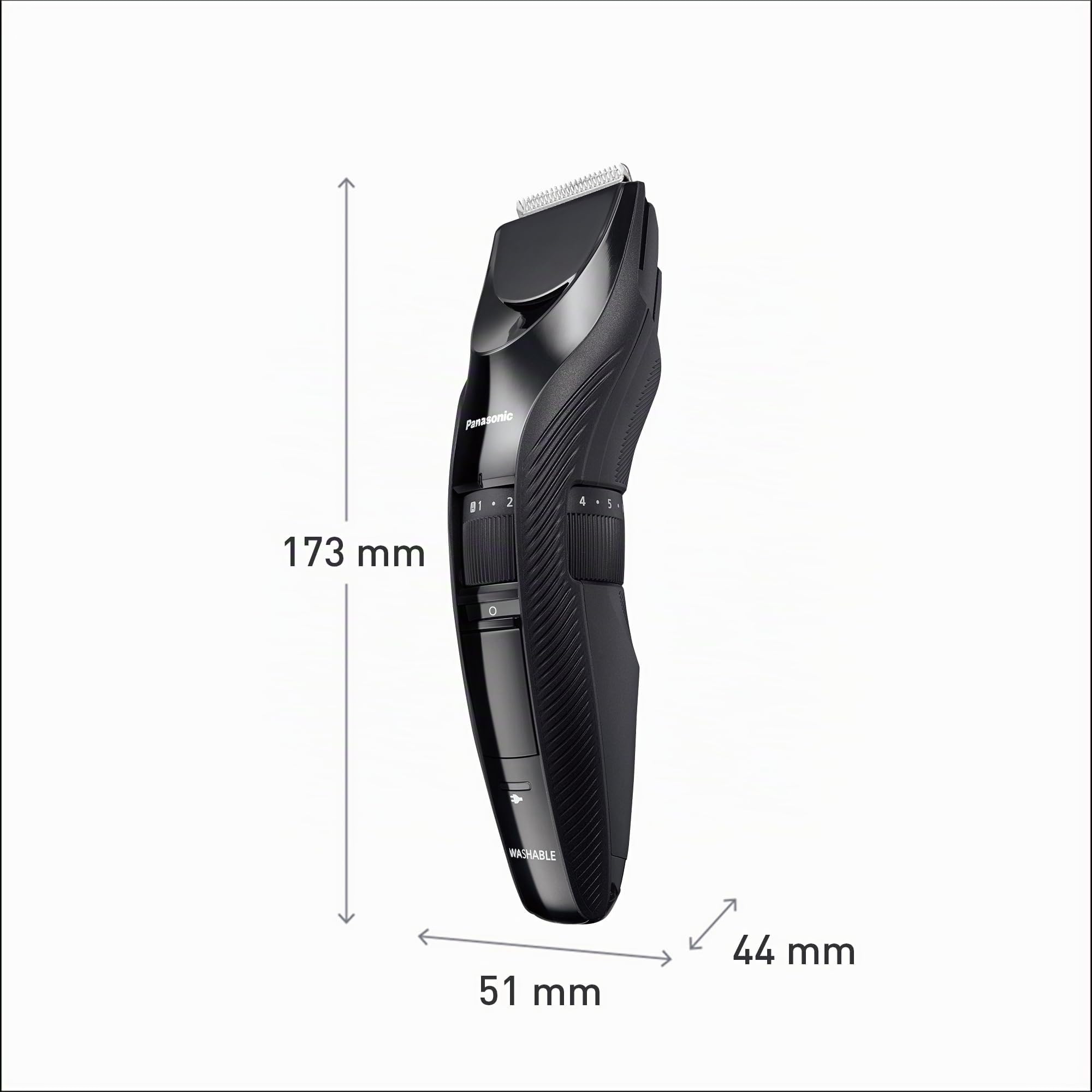 Panasonic ER-GC53-K503 Tondeuse à Cheveux pour Hommes, Portable Sans Fil et Étanche, 19 Réglages de Longueur, 1 Accessoire, Fonctionnement Avec ou Sans Fil, Noir