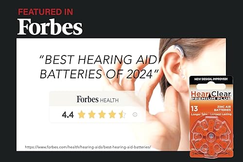 Miniatura 4 de Hear Clear Baterías para audífonos PR48 tamaño 13, 1.45 V, pestaña naranja (60 baterías) + paquete de 8 unidades de Varta