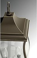 Vista 2 de Progress Lighting Township Collection - Farol de pared grande tradicional para exteriores, cristal biselado, 3 luces, color bronce aceitado