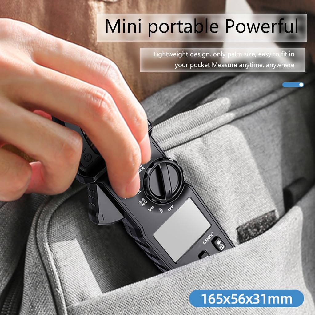 Pince multimètre portable True RMS, plage automatique NCV AC/pour courant continu, résistance à la tension, LCD rétroéclairé, maintien des données, ampèremètre