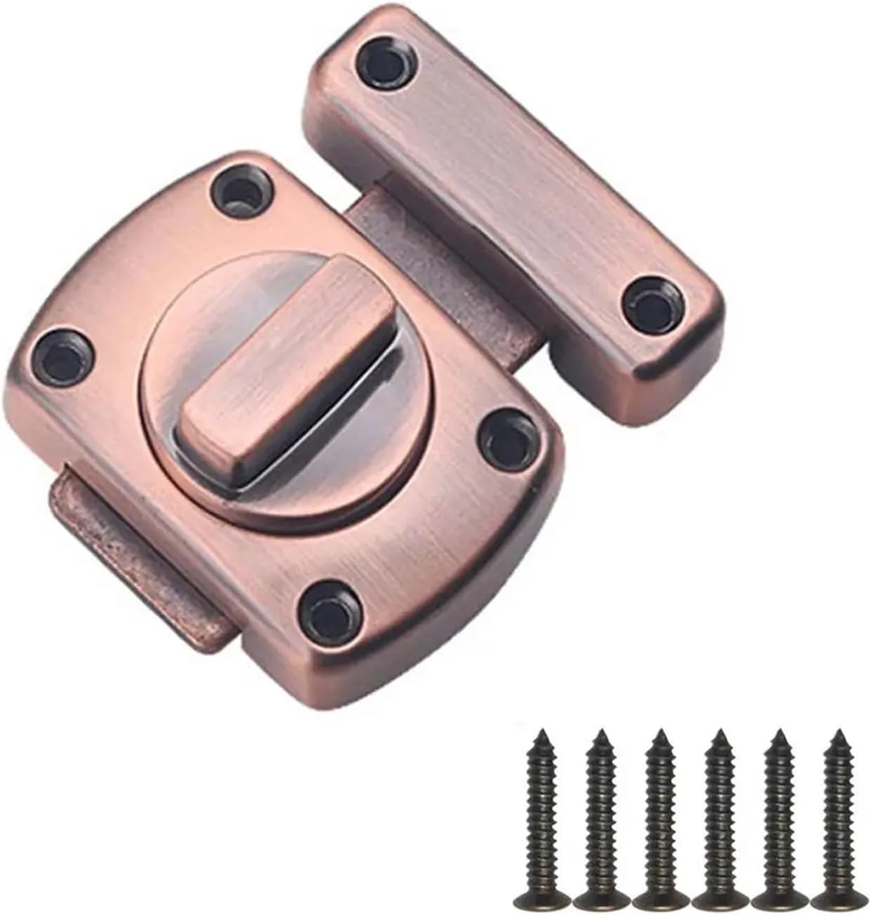 Window Sash Lock 4pcs Universal Door Latch Sliding Lock Rotatry Switch Gate Zinc Alloy Bolt with Mounting Screws Home Security(Small-Red Bronze)