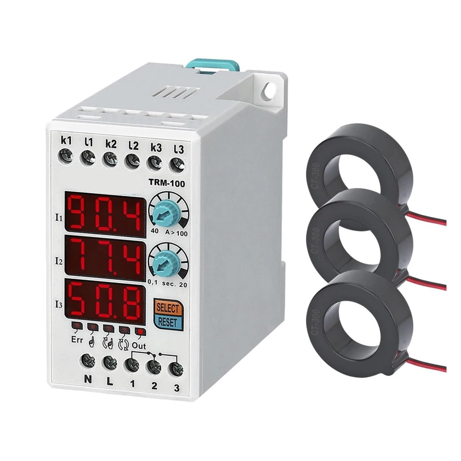 BALYDLUL TRM-XX (Manual/Semi-Automatic/Automatic Reset) Digital Overload Asymmetry Relay Thermal Relay(Un 220VAC,TRM-100 (40-100A))