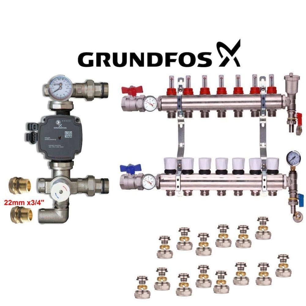 Buy Underfloor Heating Complete Manifold Kit+Grundfos (A) Rated Pump (3