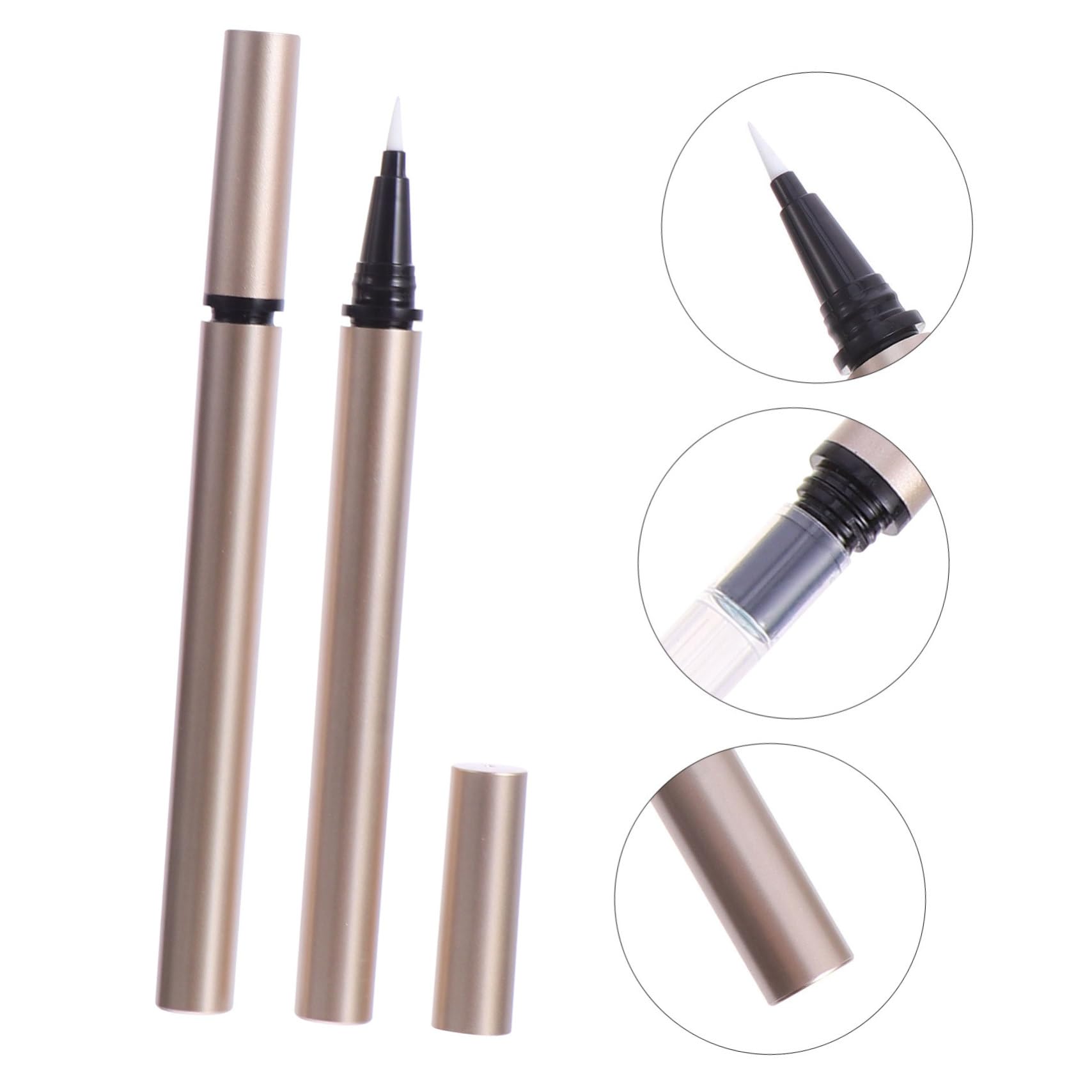 5pezzi Tubetto Vuoto di Eyeliner Ricaricabile 1ml Oro | Plastico, per Conservare Eyeliner e Olio per Unghie, Formato DIY per Grossisti e Rivenditori Cosmetici