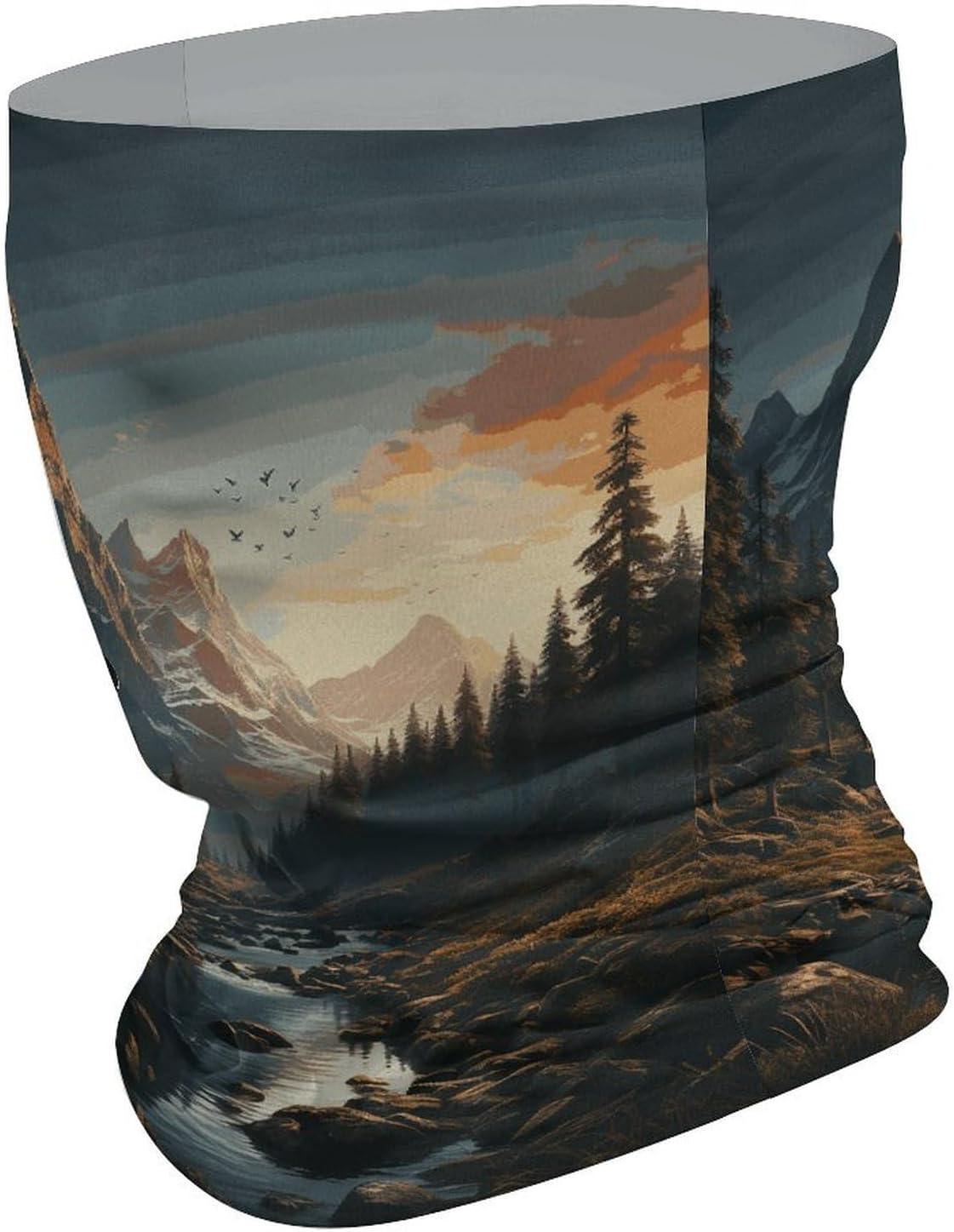 Multi-Use Double Sided Wilderness Print Neck Gaiter Face Cover Scarf, Breathable Cooling UV Sun Protection Face Mask, Soft Bandana Head Wrap Headwear for Men Women Outdoor