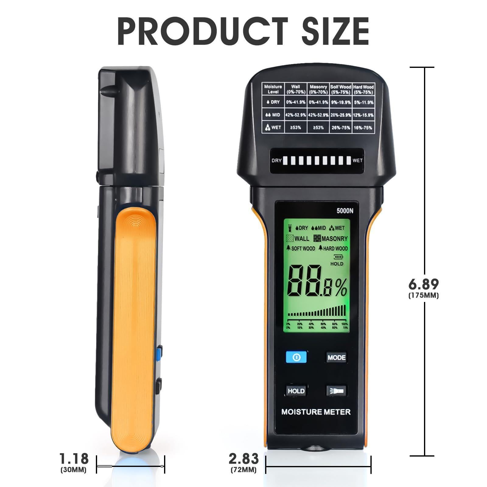 Medidor Humedad Sin Clavijas Paredes Y Madera, Detector Humedad Recargable