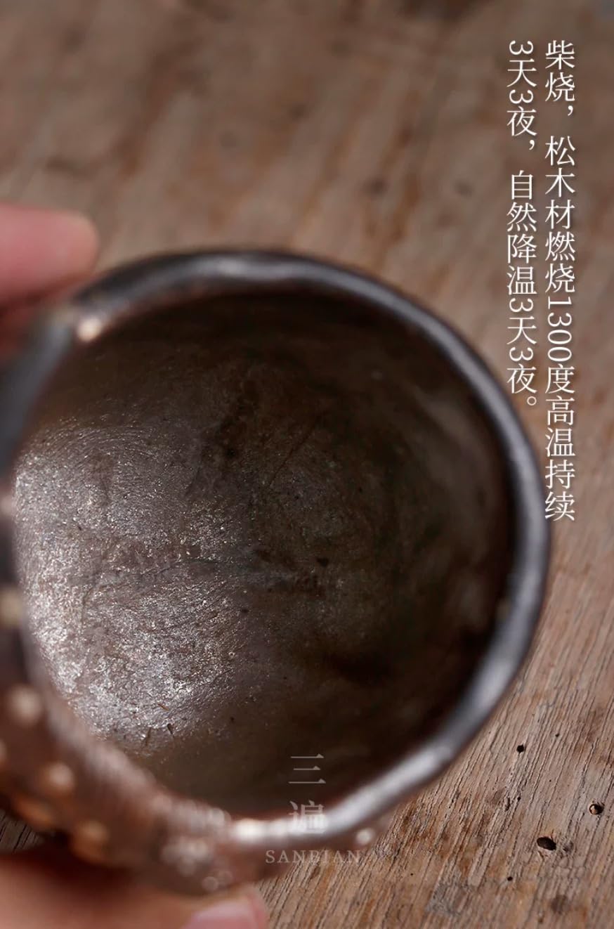 Taza de té de cerámica hecha a mano con leña, té japonés único de Kung Fu de degustación personal, taza individual