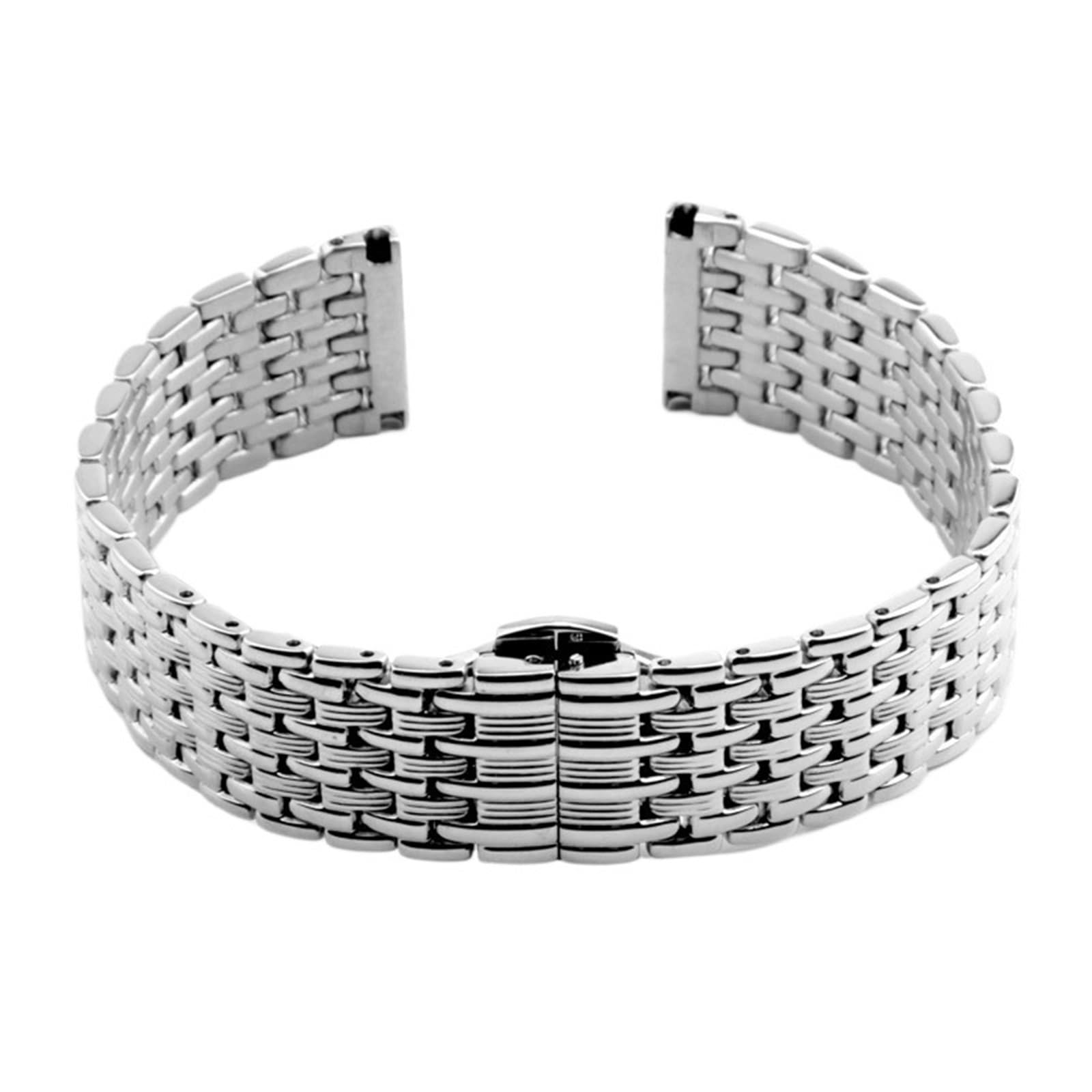 Pasek do zegarka ze stali nierdzewnej 18 mm, 20 mm, 22 mm, srebrny pasek zastępczy (srebrny_20 mm)