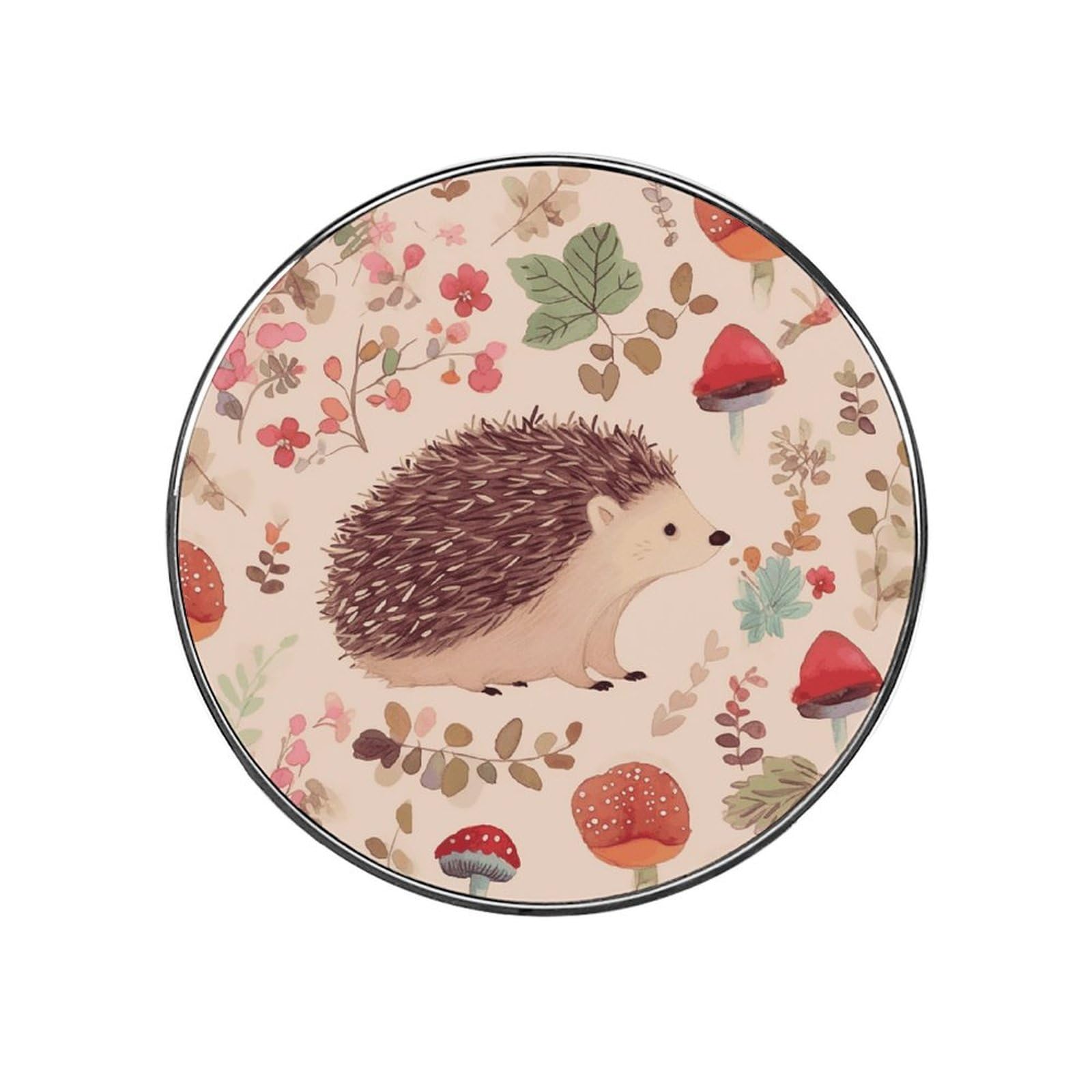 Lovely Hedgehog Customizable Refrigerator Magnets, Strong Magnetic Fridge Stickers, Funny Round Decorative Fridge Magnets for Home Kitchen, Whiteboard, Locker, and Office