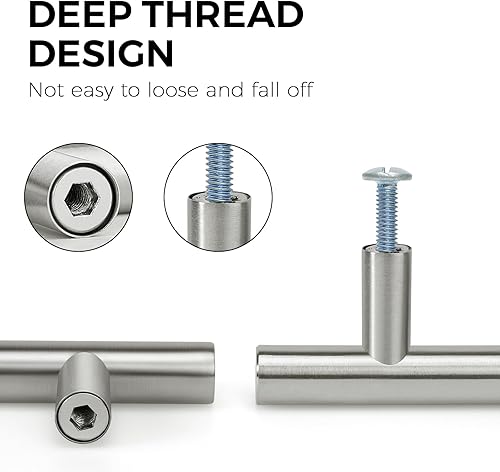 Miniatura 3 de Paquete de 30 manijas de gabinete de 5 pulgadas, tiradores de cajón de níquel cepillado de 3 pulgadas, tiradores de cajón de cocina CC de acero