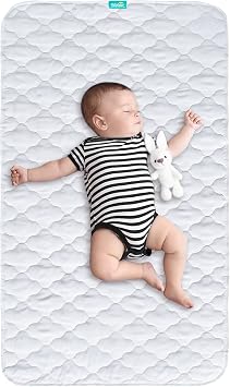 Waterproof Crib Mattress Protector, 28"x52", Non-Slip Quilted Pad
