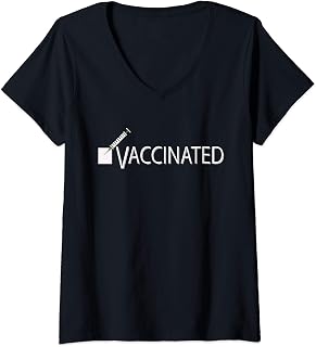 Womens Funny Vaccine I've Been Vaccinated Checkbox TShirt V-Neck T-Shirt