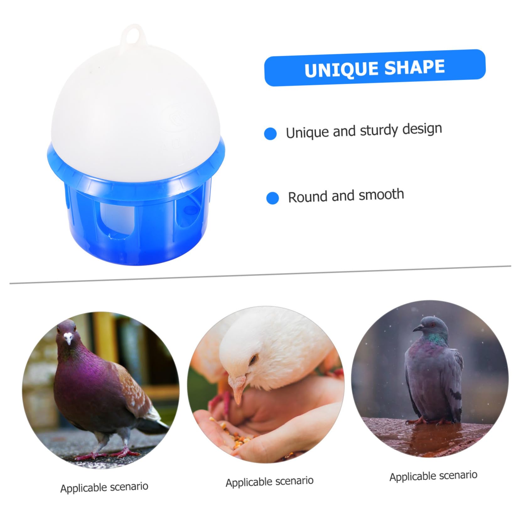 Automatische Vogeltränke für Tauben 4L aus Kunststoff Abnehmbar Robustes Design Blau für Vogelvolieren und Außenbereiche