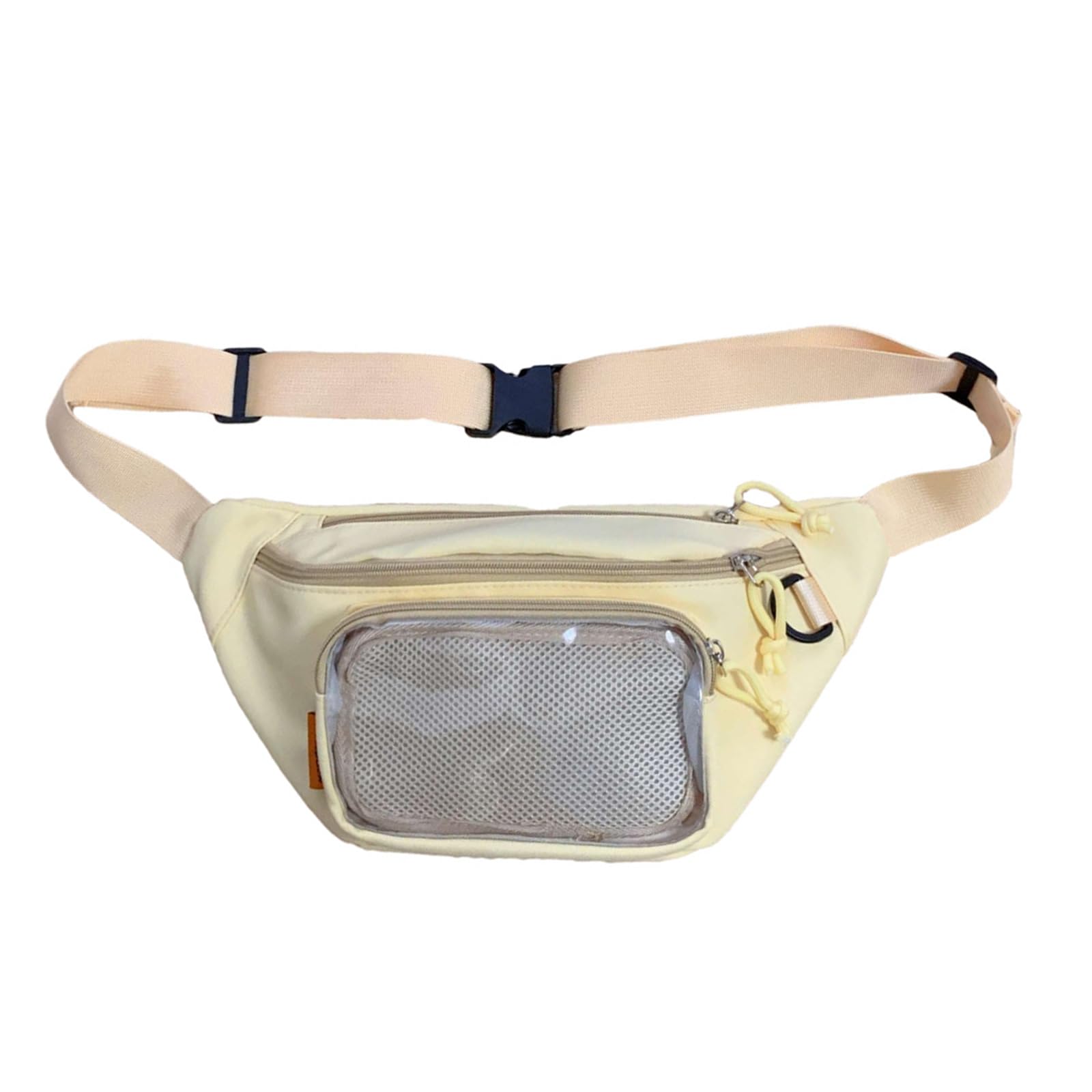 Morain Women's Yellow Itabag Clear Window Crossbody Bag For With Pins Display Adjustable Strap Shoulder Purse Student Chest