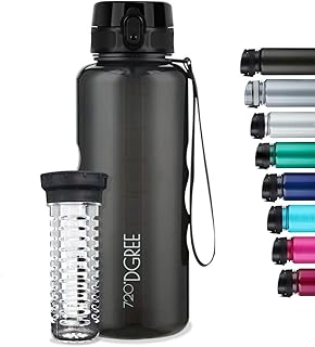 720°DGREE Gourde, Bouteille d’Eau “uberBottle“ – 350ml, 500ml, 650ml, 1l, 1,5l +Fruit-Infuseur - Étanche, Anti-Fuite, Légère - Idéal pour École, Sport, Fitness, Gym, Travail - Réutilisable & sans BPA