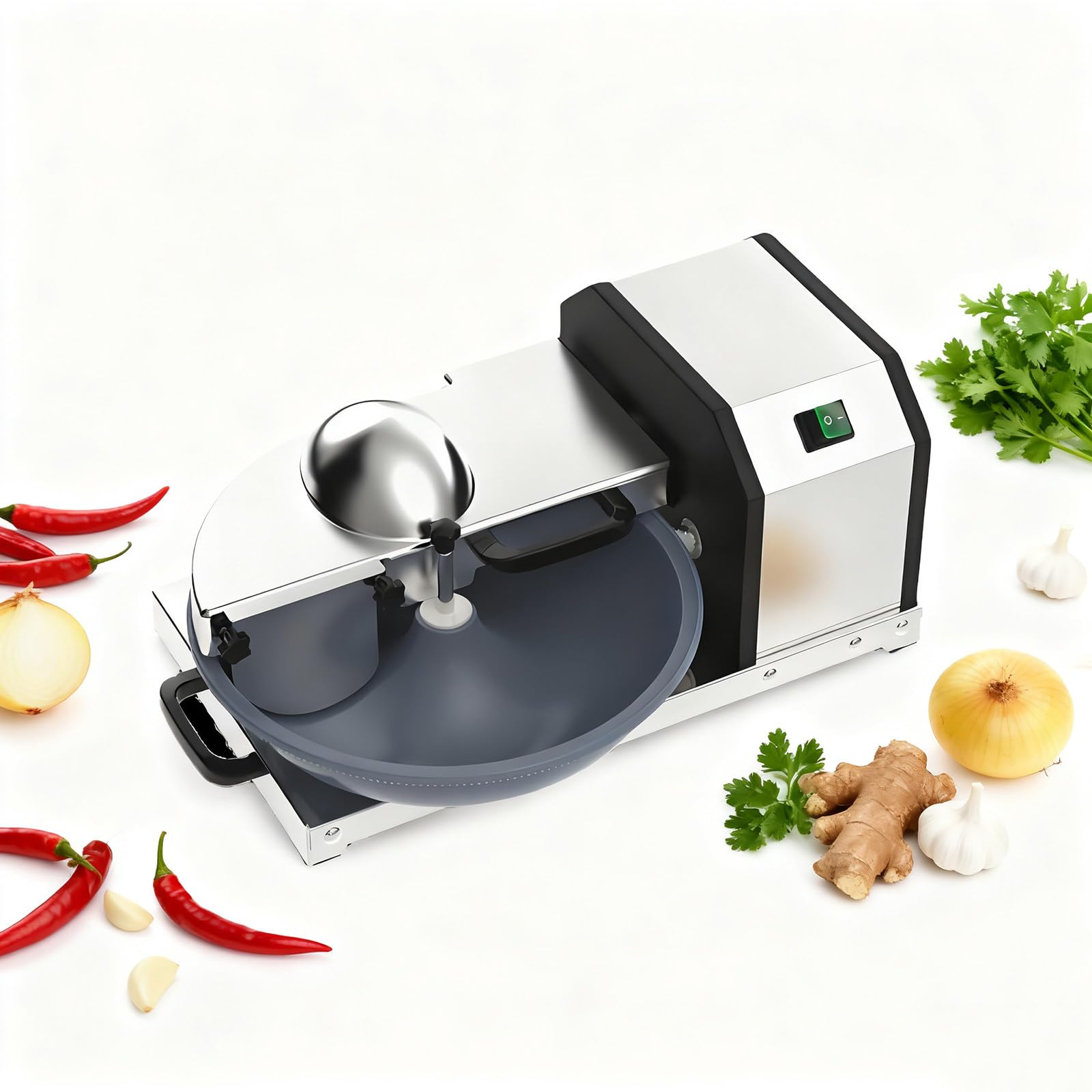 XNXYSMKJ Commercial Food Processor, Electric Vegetable Chopper Machine 5L 1500 RPM, Stainless Steel Vegetable Processor Meat Grinder Food Processor Chopper for Veggie