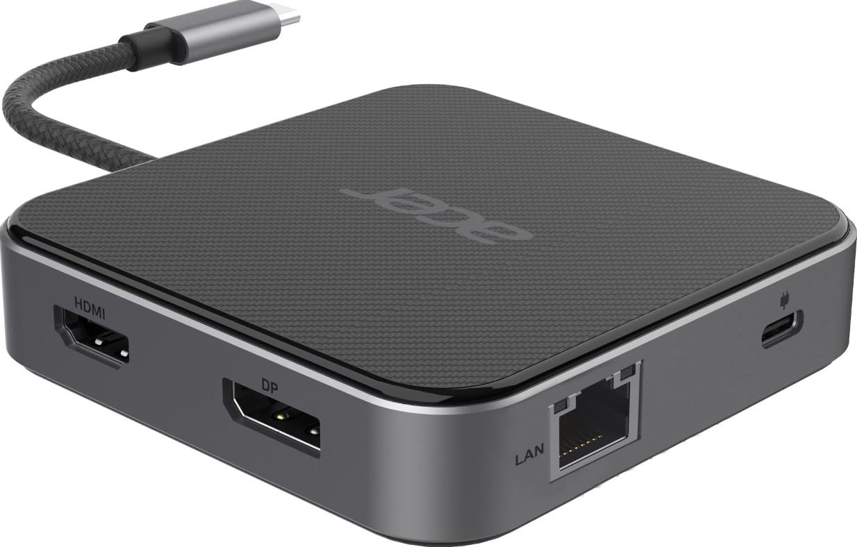 Acer 7 w 1 USB4 8k Multi Display Hub 1xHDMI/1xDP/2xUSB3.2/USB-C/RJ45/Audi