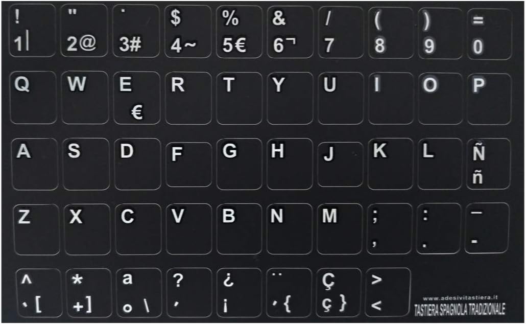 Adesivikeyiera It Stickers Keyboard Letters Spanish Amazon Co Uk Computers Accessories