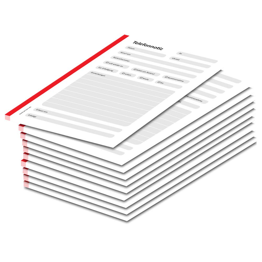 Bloc-notes téléphoniques pour secrétariat A5 PRICARO lot de 10 rouge - 4