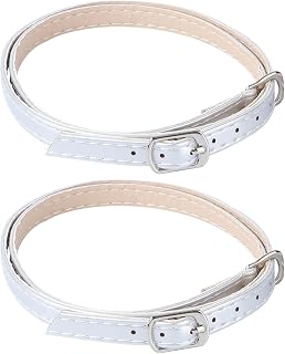 Happyyami 2 Pair Women High Heel Shoe Straps Shoelaces High Heels Anti- Loose Shoelace with Buckle Leather Shoe Ankle Strap Replacement Shoelace for Women (Silver+ Golden)