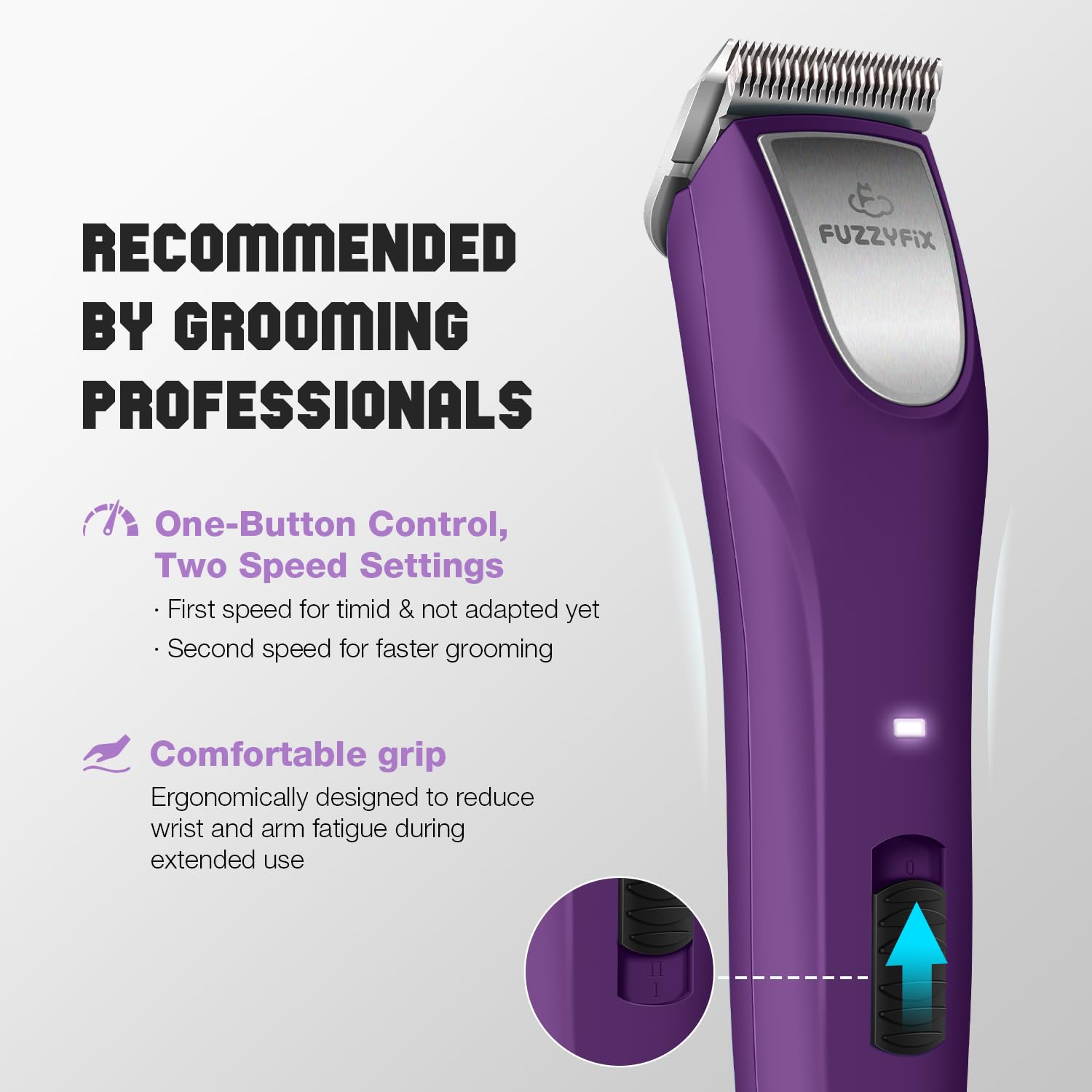 Tondeuse professionnelle pour chien avec moteur sans balais Violet
